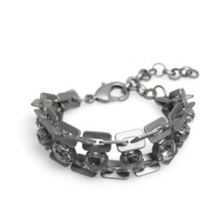 Hematite Black/Black Crystal Bracelet | Boutique